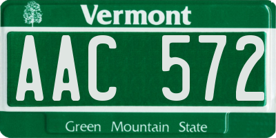 VT license plate AAC572