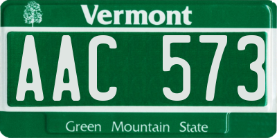 VT license plate AAC573