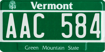 VT license plate AAC584