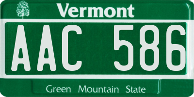 VT license plate AAC586