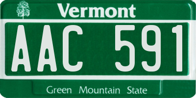 VT license plate AAC591