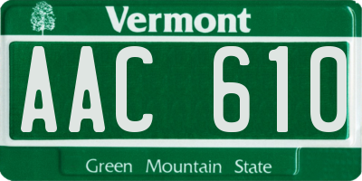 VT license plate AAC610