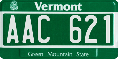 VT license plate AAC621