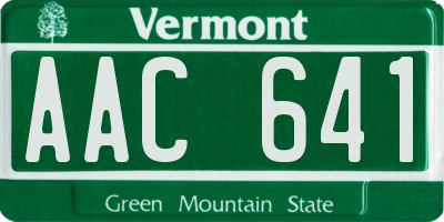 VT license plate AAC641