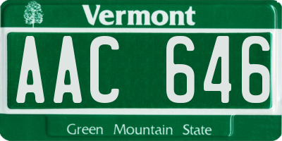 VT license plate AAC646