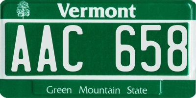 VT license plate AAC658