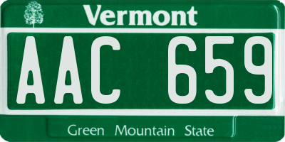 VT license plate AAC659