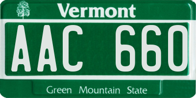 VT license plate AAC660