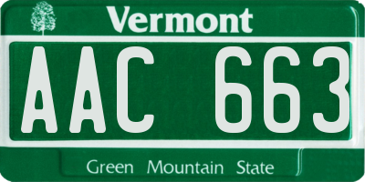 VT license plate AAC663