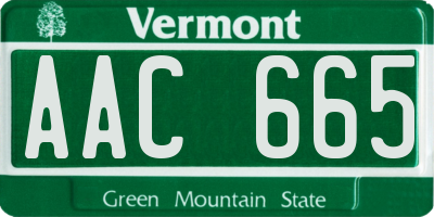 VT license plate AAC665
