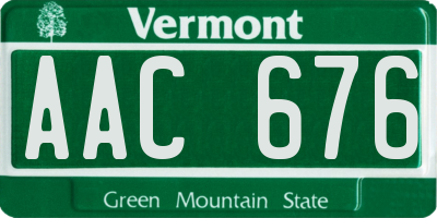 VT license plate AAC676