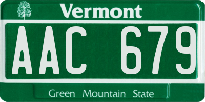 VT license plate AAC679