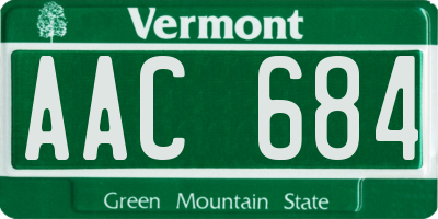 VT license plate AAC684