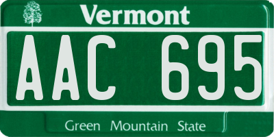 VT license plate AAC695