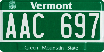 VT license plate AAC697