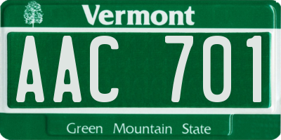 VT license plate AAC701