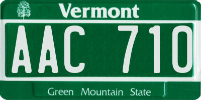 VT license plate AAC710