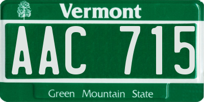 VT license plate AAC715