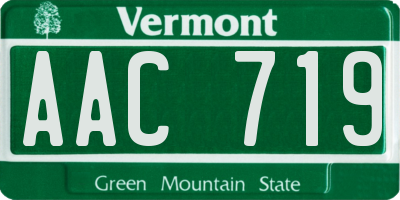 VT license plate AAC719