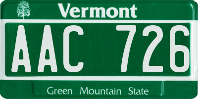 VT license plate AAC726