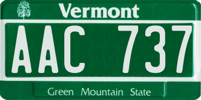 VT license plate AAC737
