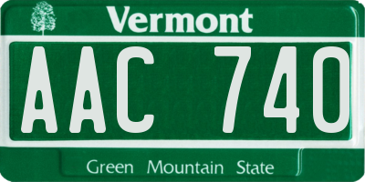 VT license plate AAC740