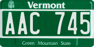 VT license plate AAC745