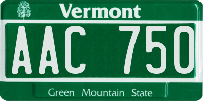 VT license plate AAC750