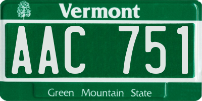 VT license plate AAC751