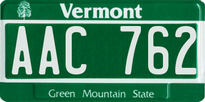 VT license plate AAC762