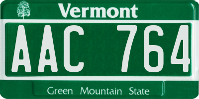 VT license plate AAC764