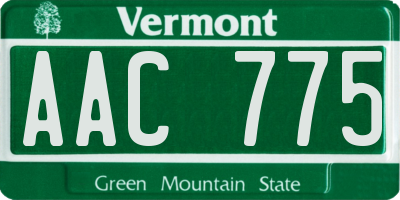 VT license plate AAC775