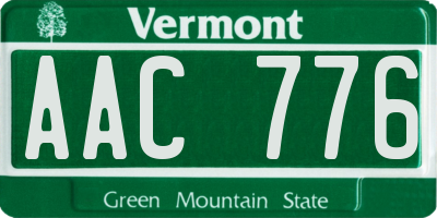 VT license plate AAC776