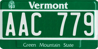 VT license plate AAC779