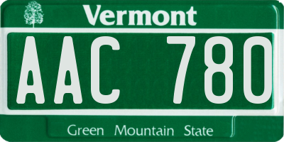 VT license plate AAC780