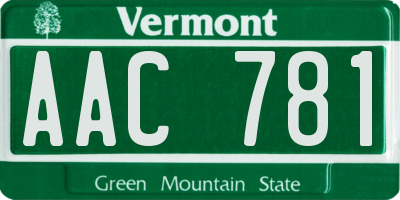 VT license plate AAC781