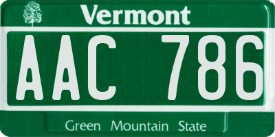 VT license plate AAC786