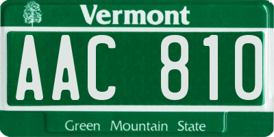 VT license plate AAC810