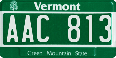 VT license plate AAC813
