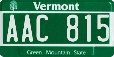 VT license plate AAC815