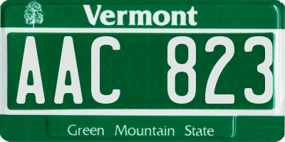 VT license plate AAC823