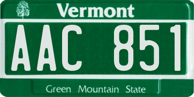 VT license plate AAC851