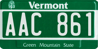 VT license plate AAC861