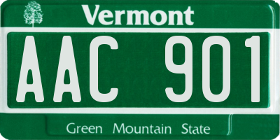 VT license plate AAC901