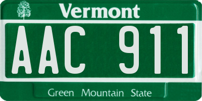 VT license plate AAC911