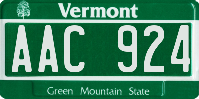VT license plate AAC924