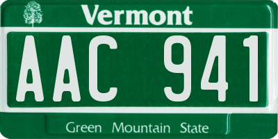 VT license plate AAC941