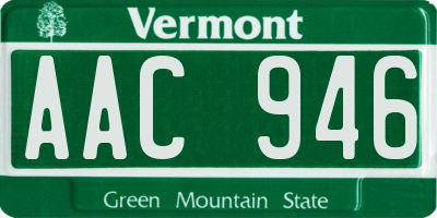 VT license plate AAC946