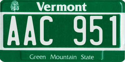 VT license plate AAC951