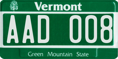 VT license plate AAD008